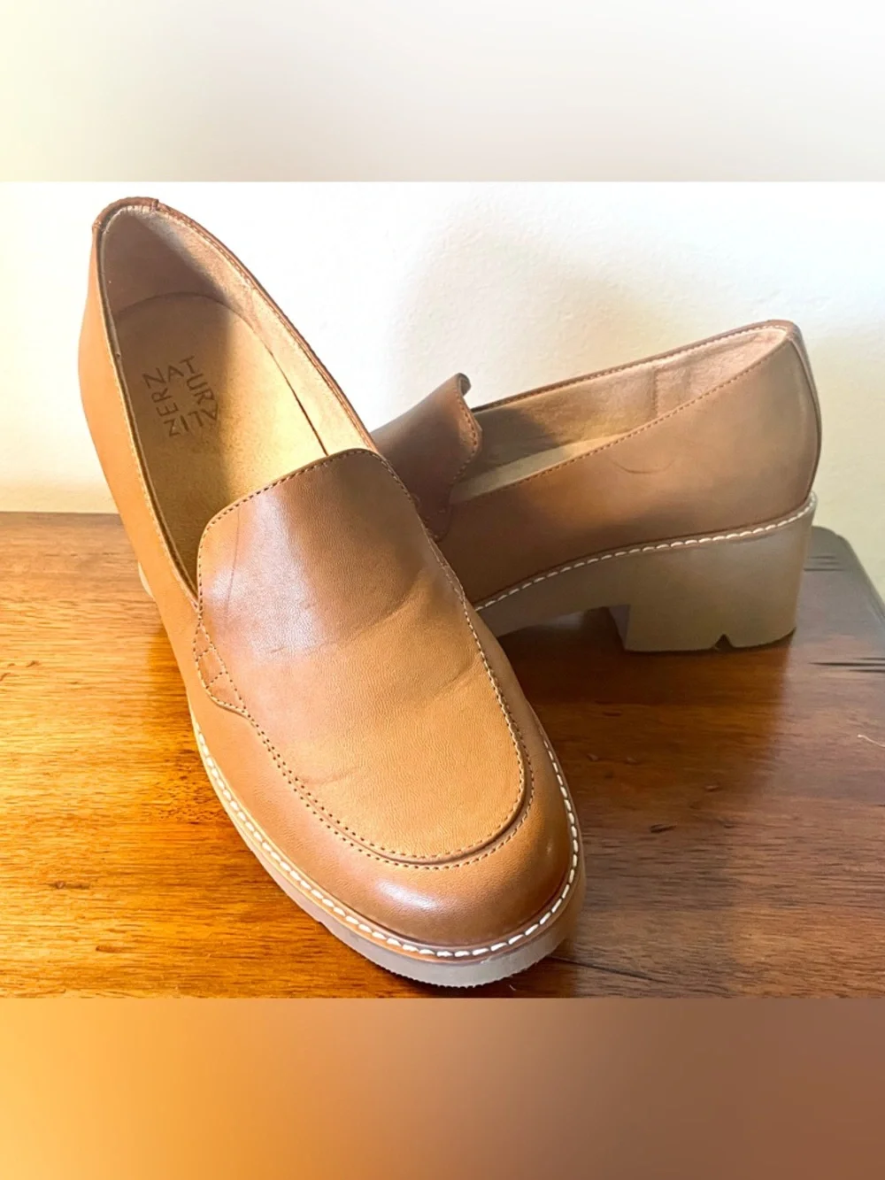 Women’s‎ Naturalizer Cabaret Lug Sole Loafers in English Tea Brown size 41 EUC